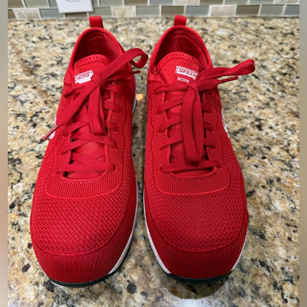 Red Sketcher’s Comp Toe Work shoes
